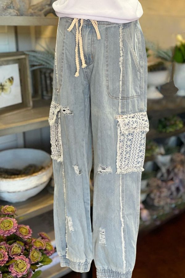 NWT!! Free People WE THE FREE Crochet Zuri Mom Jeans Pants Boho Button Fly ~ fashion 27